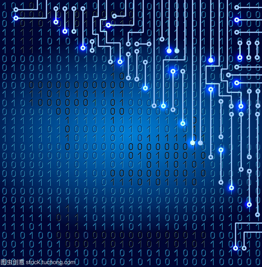 繪圖現(xiàn)代電子電路和二進(jìn)制代碼